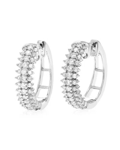 Amairah Silver 0.75 Ct. Tw. Lab-grown Diamond Hoops In Metallic