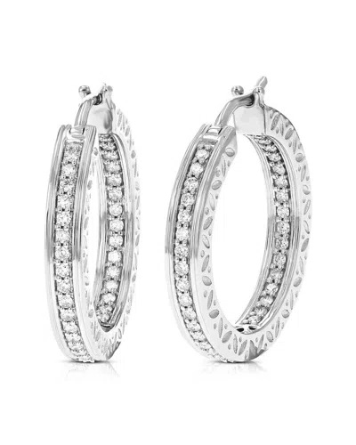 AMAIRAH AMAIRAH SILVER 0.75 CT. TW. LAB-GROWN DIAMOND HOOPS