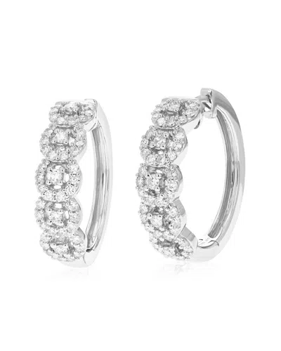 Amairah Silver 1.00 Ct. Tw. Lab-grown Diamond Hoops In Metallic