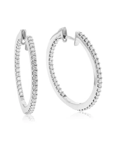 AMAIRAH AMAIRAH SILVER 1.00 CT. TW. LAB-GROWN DIAMOND HOOPS