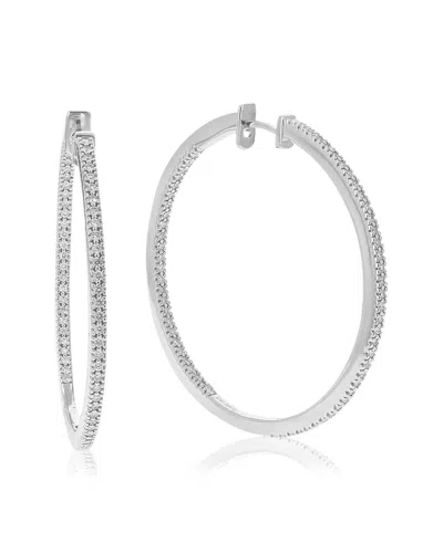 Amairah Silver 1.00 Ct. Tw. Lab-grown Diamond Hoops In Metallic
