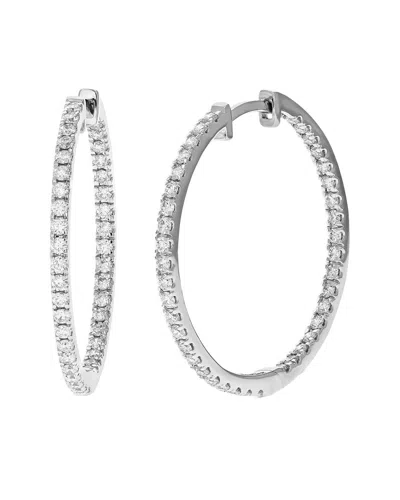 Amairah Silver 1.00 Ct. Tw. Lab-grown Diamond Hoops In Metallic