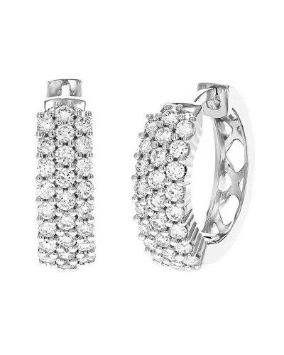 Amairah Silver 1.00 Ct. Tw. Lab-grown Diamond Hoop Earrings In Metallic