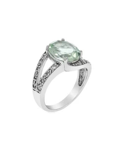 Amairah Silver 1.85 Ct. Tw. Green Amethyst Cz Ring In Metallic