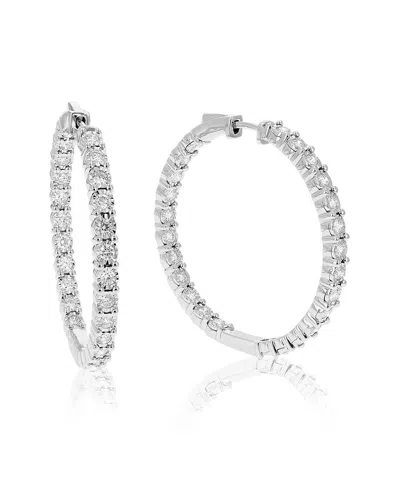 AMAIRAH AMAIRAH SILVER 2.00 CT. TW. LAB-GROWN DIAMOND HOOPS