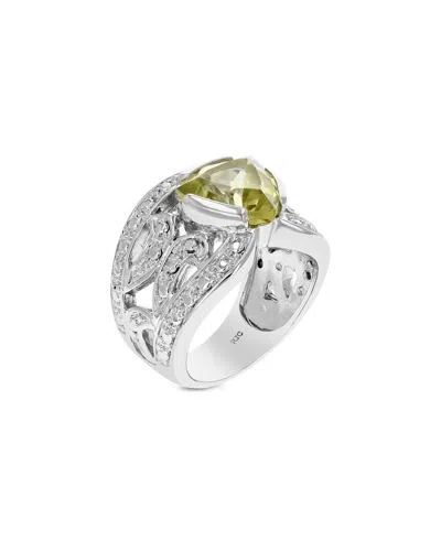 Amairah Silver 2.25 Ct. Tw. Lemon Quartz Cz Ring In Metallic