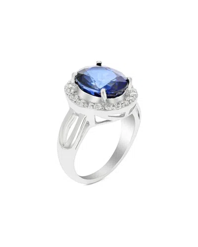 Amairah Silver 4.90 Ct. Tw. Lab-grown Created Blue Sapphire Cz Ring In Metallic