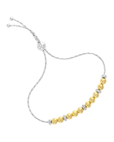 Amairah Vermeil 0.10 Ct. Tw. Diamond Bolo Bracelet In Metallic