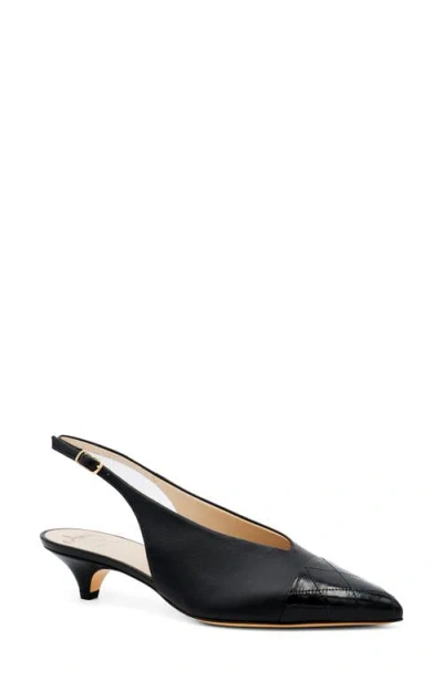 Amalfi By Rangoni Accento Slingback Pointed Cap Toe Kitten Heel Pump In Multi