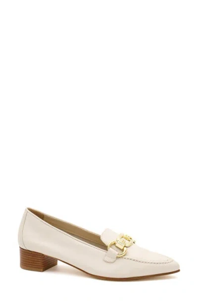 Amalfi By Rangoni Amarone Pointed Toe Bit Loafer Pump In Off White Vaport