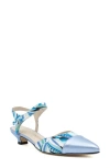 AMALFI BY RANGONI AOSTA ANKLE STRAP POINTED CAP TOE PUMP