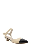 AMALFI BY RANGONI AOSTA ANKLE STRAP POINTED CAP TOE PUMP