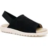 Amalfi By Rangoni Bahamas Slingback Sandal In Black Long Beach Black Elastic
