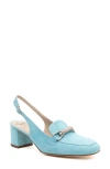 Amalfi By Rangoni Bormio Slingback Bit Loafer Pump In Aqua Cashmere - Silver Buckle