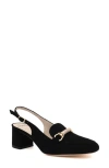 Amalfi By Rangoni Bormio Slingback Bit Loafer Pump In Black - Platinum Buckle