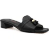 Amalfi By Rangoni Bussola Slide Sandal In Black Parmasoft - Gold Met