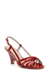 Amalfi By Rangoni Camogli Slingback Sandal In Red Patent - Platinum Buckle