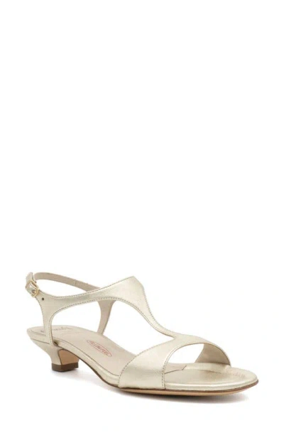 Amalfi By Rangoni Damasco Kitten Heel T-strap Sandal In Polaris - Platinum Buckle