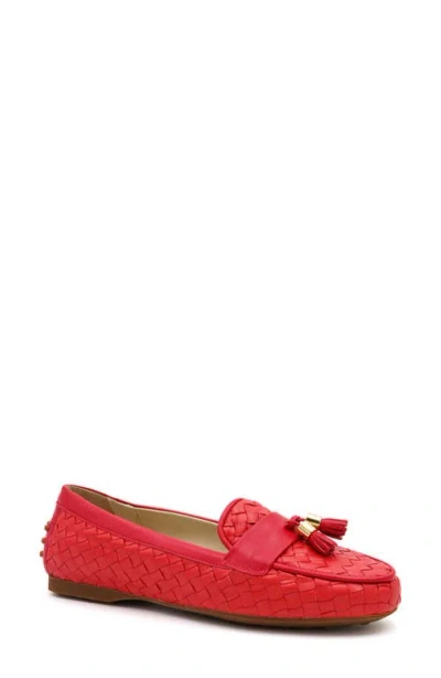 Amalfi By Rangoni Danila Tassel Driving Loafer In Red Stuoia/scarletto Parm