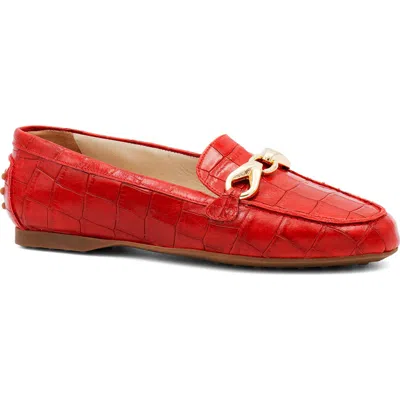 Amalfi By Rangoni Decano Croc Embossed Loafer In Red