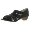 Amalfi By Rangoni Denver Womens Leather Cut-out Wedge Sandals In Black