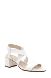 Amalfi By Rangoni Elba Ankle Strap Sandal In White Parm/white Stretch