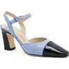 Amalfi By Rangoni Florentia Ankle Strap Cap Toe Pump In Blue Software/black