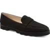 Amalfi By Rangoni Giuliano Loafer In Black Tiffany Nubuk