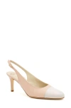 Amalfi By Rangoni Lauretta Slingback Cap Toe Pump In Nude Parmasoft/gray