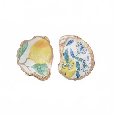 Amalfi By Rangoni Lemon Oyster Shell Jewelry Dish In Gold