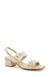 Amalfi By Rangoni Miriam Slingback Sandal In Ivory Cashmere - Gold Buckle
