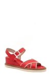 Amalfi By Rangoni Montecarlo Wedge Sandal In Coral/ White Parma Combo