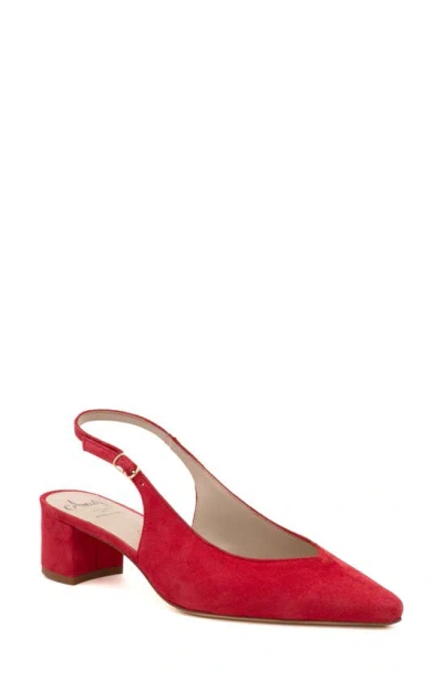 Amalfi By Rangoni Panerea Slingback Pointed Toe Pump In Azalea - Platinum Buckle