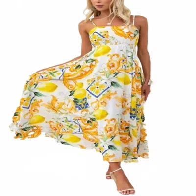 Amalfi By Rangoni Strap Back Dress In Lemon