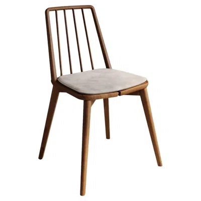 Pre-owned Amali Dining Chair Handmade In Teak Linen Cushion Scandi Style, In Stock In Brown