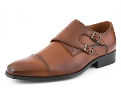 Amali Men's Tucker Oxford Shoes In Cognac In Blue