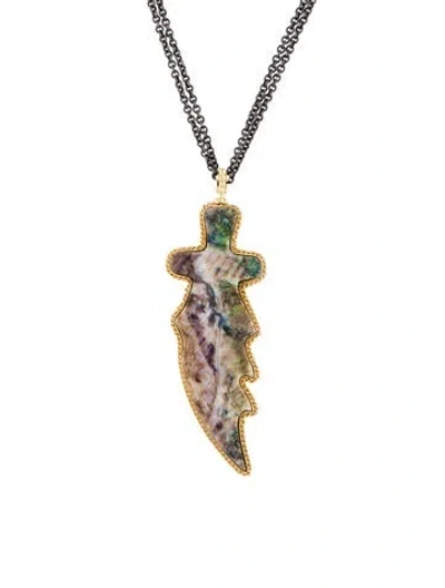 Pre-owned Amali Opal & Diamond One-of-a-kind Pendant Necklace, 18" In Multicolor