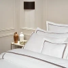 Amalia Home Collection Douro Egyptian Cotton Duvet Cover, King In White/greige