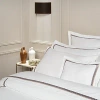 Amalia Home Collection Douro Egyptian Cotton Duvet Cover, Queen In White/greige