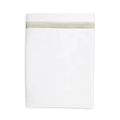 Amalia Home Collection Douro Egyptian Cotton Flat Sheet, King In White/green Forest