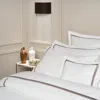 Amalia Home Collection Douro Egyptian Cotton King Sham, Set Of 2 In White/greige