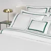 Amalia Home Collection Lagos Sateen Boudoir Sham - Exclusive In White/esmerald
