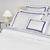 Amalia Home Collection Lagos Sateen Boudoir Sham - Exclusive In White/navy