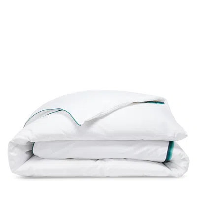 Amalia Home Collection Lagos Gradient Egyptian Cotton Sateen Duvet Cover, King In White/esmerald