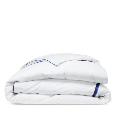 Amalia Home Collection Lagos Gradient Egyptian Cotton Sateen Duvet Cover, King In White/navy