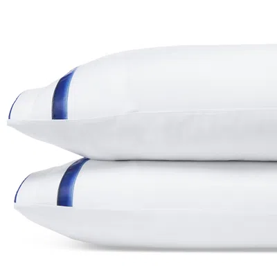 Amalia Home Collection Lagos Gradient Egyptian Cotton Sateen Pillowcase, King, Set Of 2 In White/navy