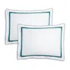 Amalia Home Collection Lagos Gradient Egyptian Cotton Sateen Sham, King, Set Of 2 In White/esmerald
