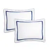 Amalia Home Collection Lagos Gradient Egyptian Cotton Sateen Sham, King, Set Of 2 In White/navy