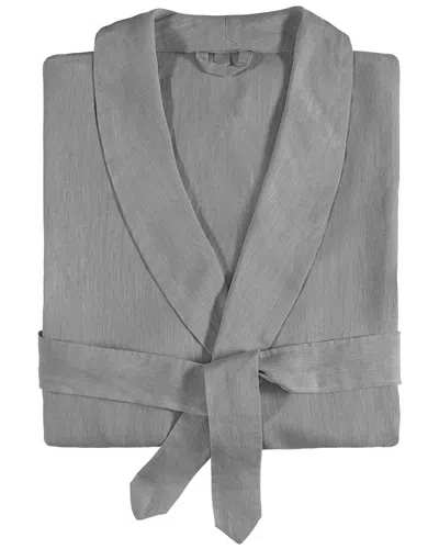 Amalia Home Collection Stonewashed Bathrobe In Gray