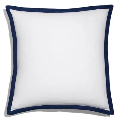 Amalia Home Collection Stonewashed Linen Euro Sham - Exclusive In White/navy